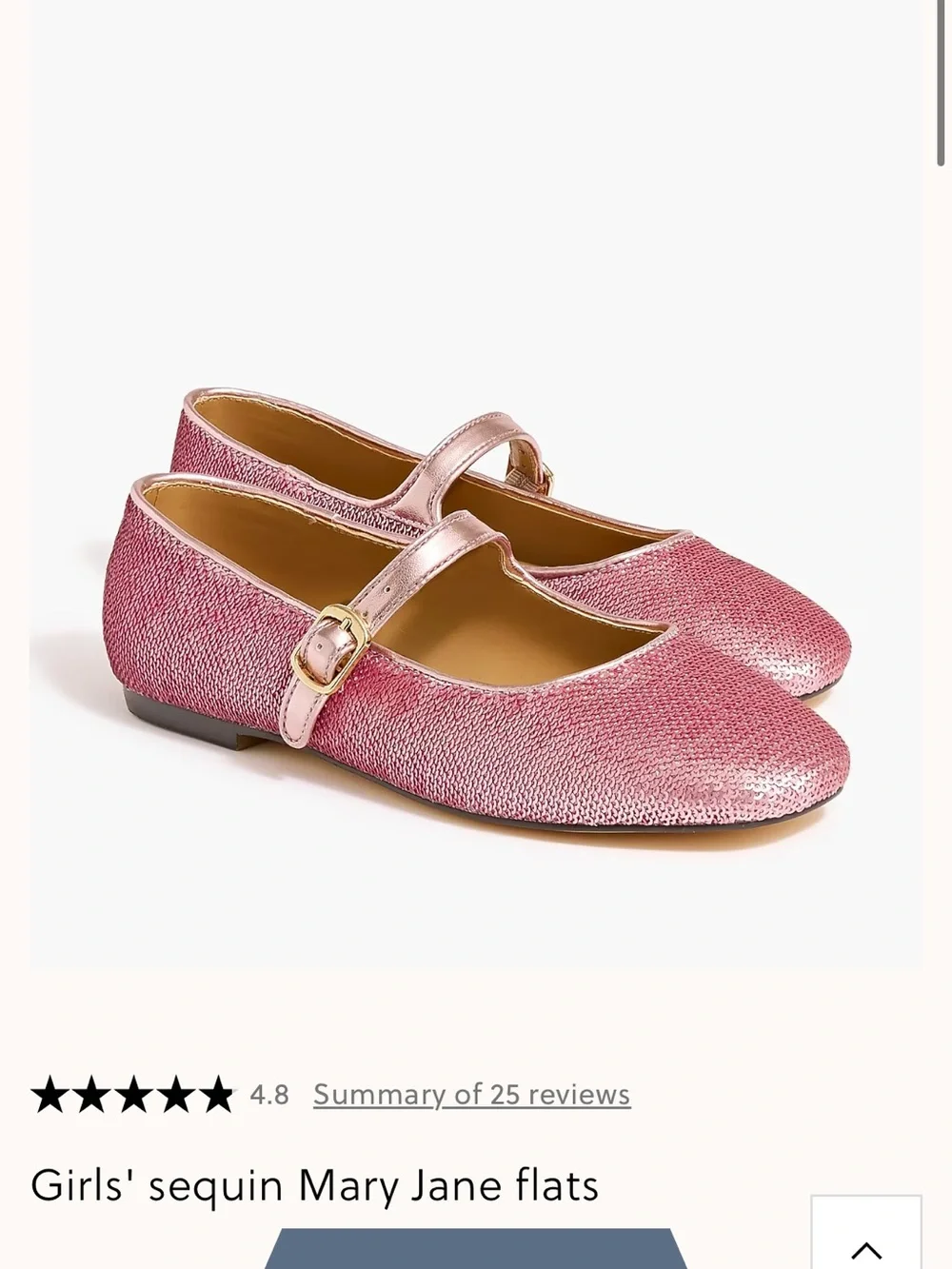 J. Crew Factory Girls' Rose Pink Sequin Mary Jane Shoes